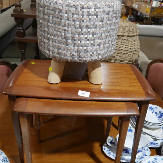 Nest of two tables and stool