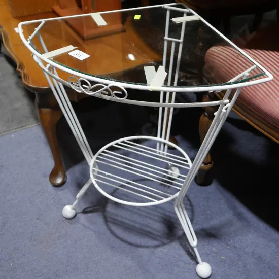 Glass top corner stand