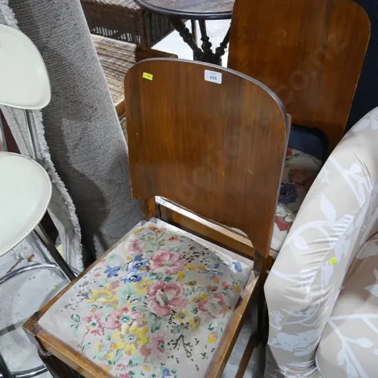 2 tapestry seat dining chairs