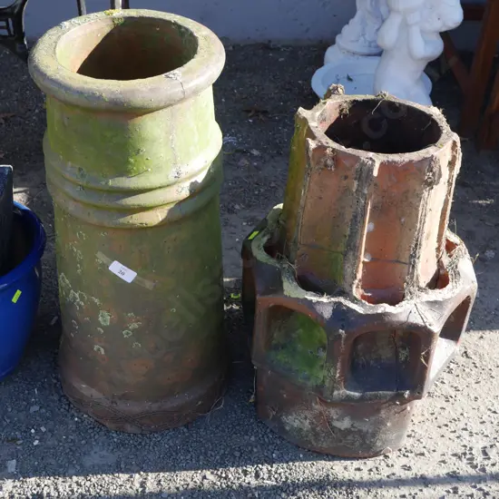 2 chimney pots