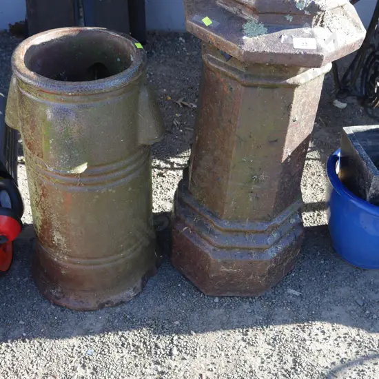 2 chimney pots