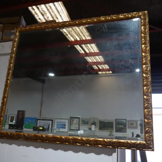 Large gold frame mirror
