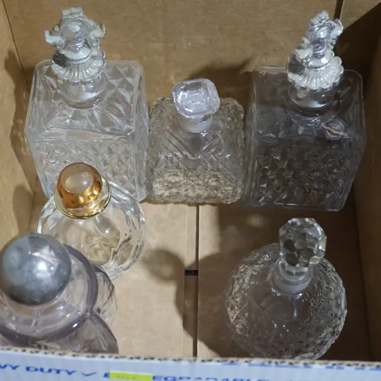 Crystal, glass scent bottles