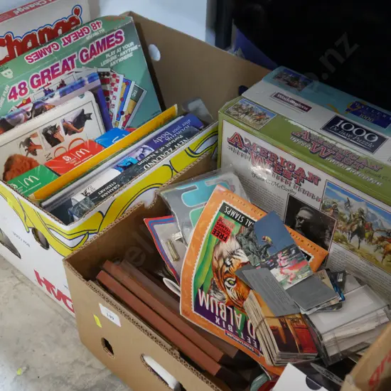 2 boxes -jigsaws, books etc