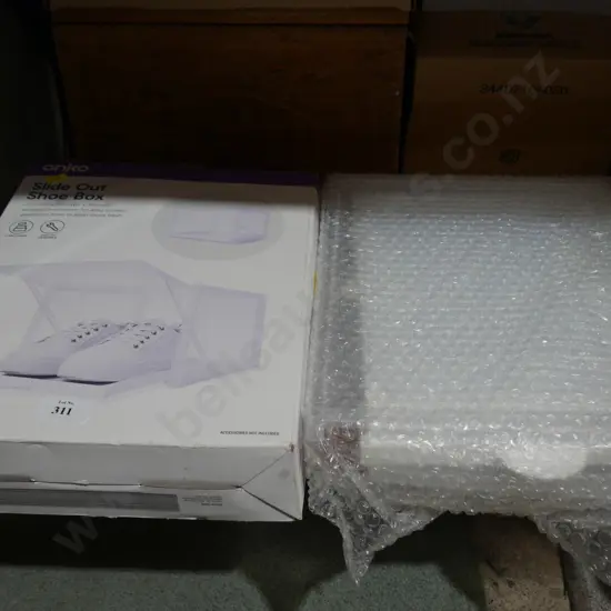 Slide out shoe box