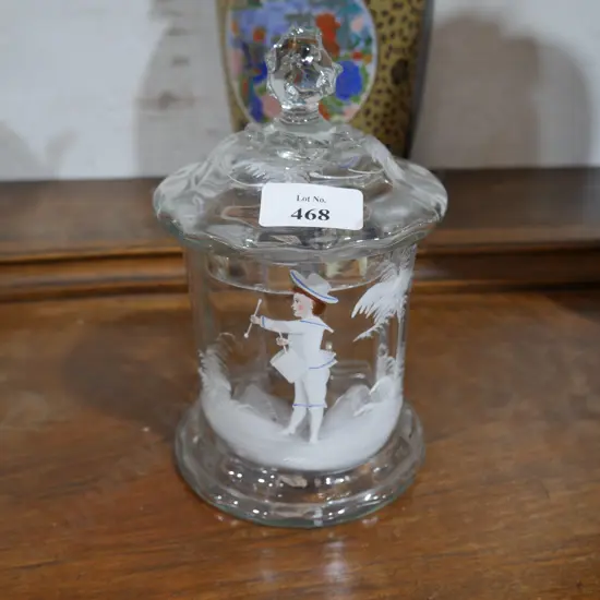 Mary Gregory lidded jar