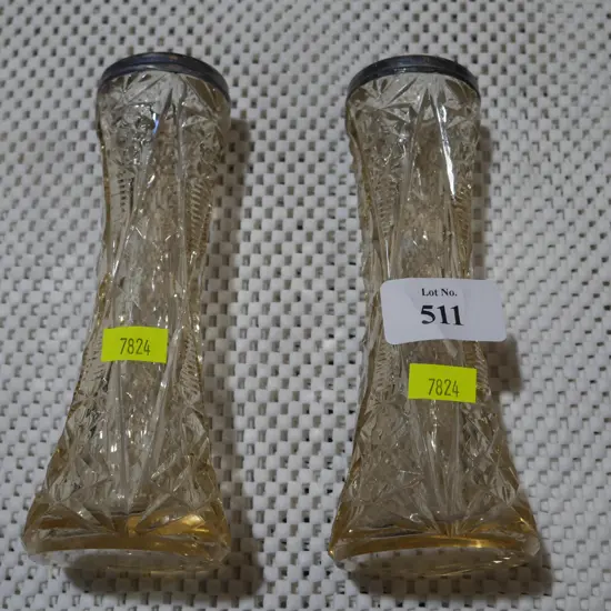 Sterling silver topped vase