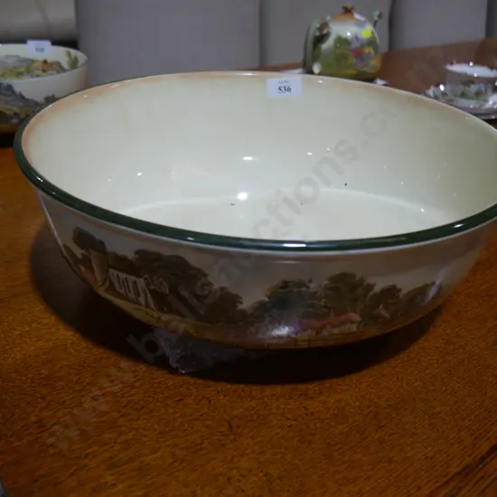 Very Large Royal Doulton Rustic England bowl, 39cm diameter