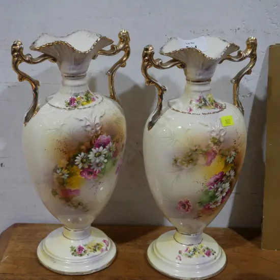 Pair English china vases