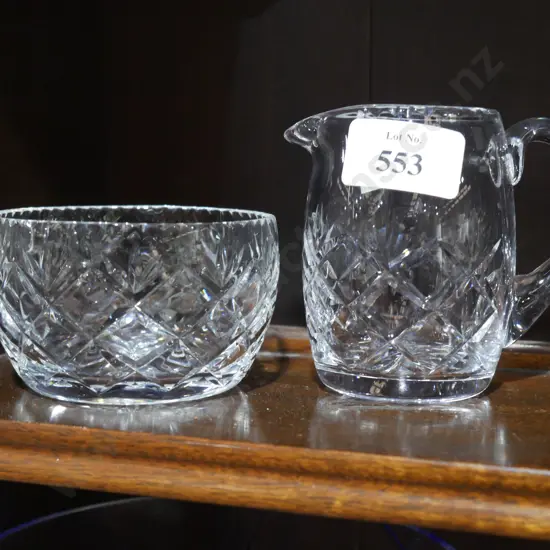 Crystal jug and bowl