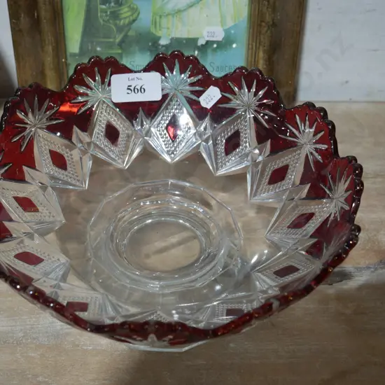 Cut glass footed bowl