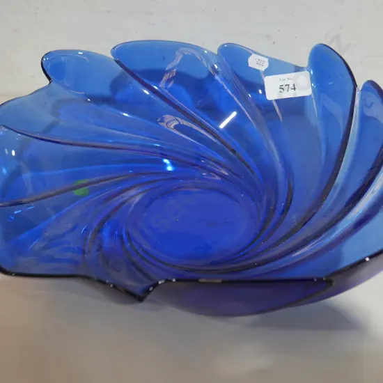 Blue glass bowl