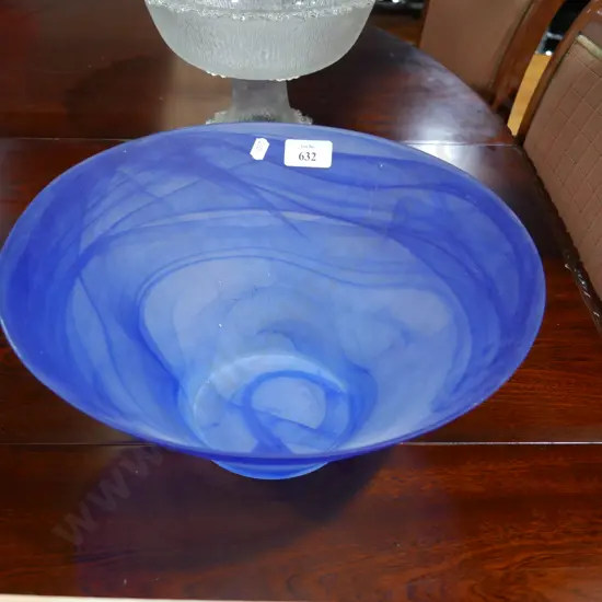 Blue glass bowl