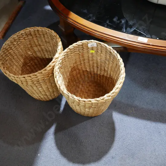 2 cane baskets