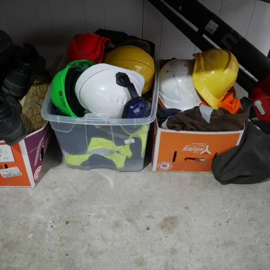 Hard hats, work boots etc