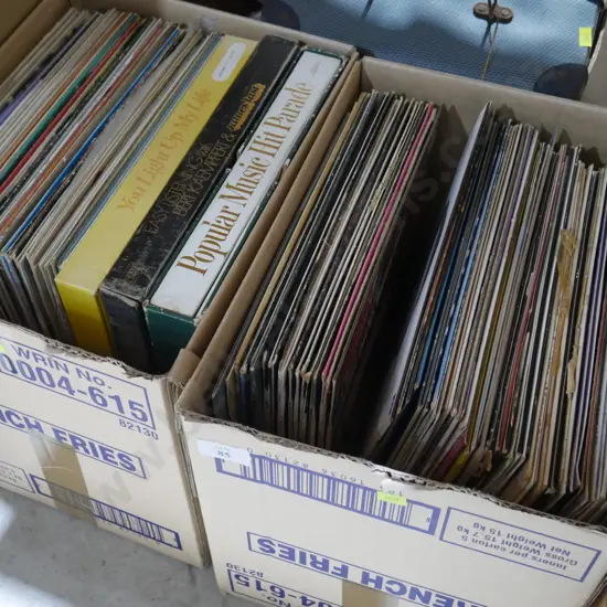 2 boxes of records