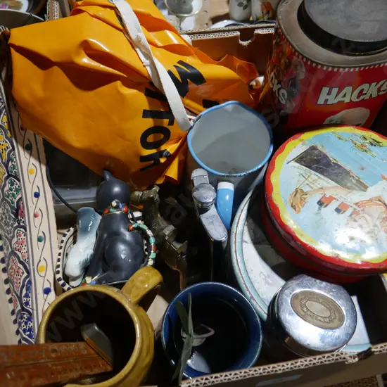Tins, figurines etc