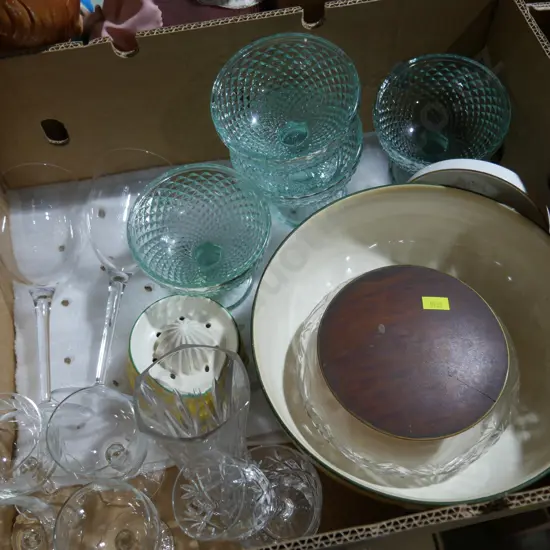 Royal Doulton bowl, glassware etc