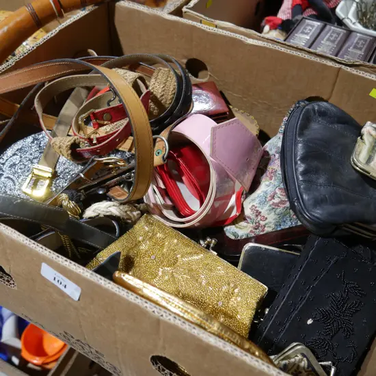 Purses, ladies belts etc
