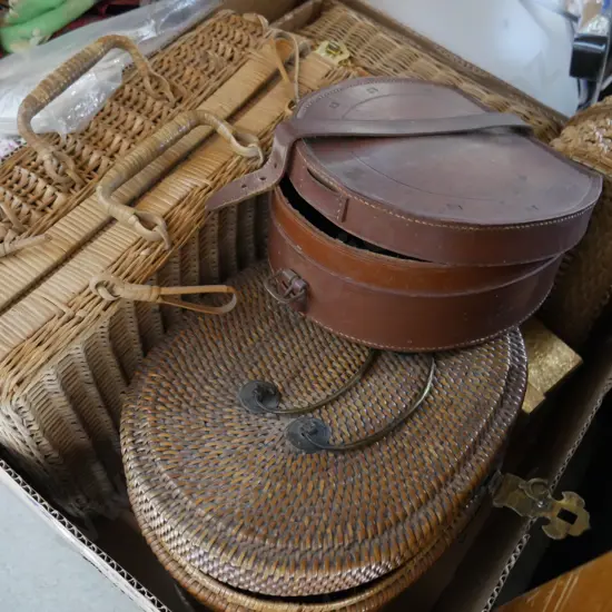 Cane baskets etc