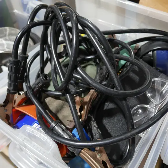 Jumper leads, tools etc