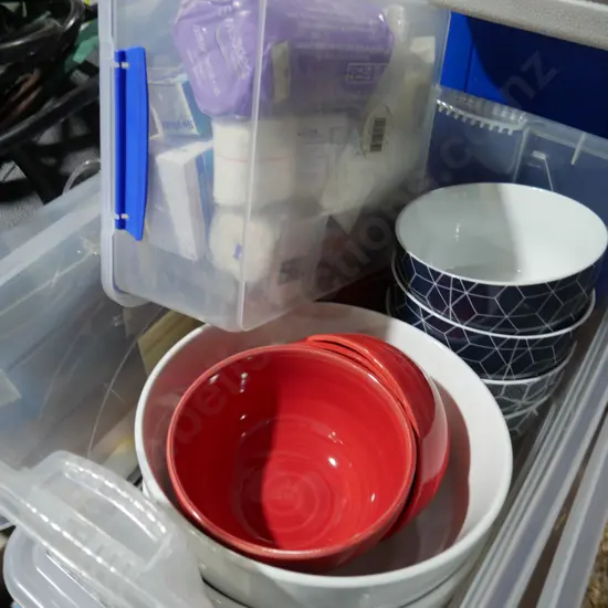 First aid kit, kitchenware etc