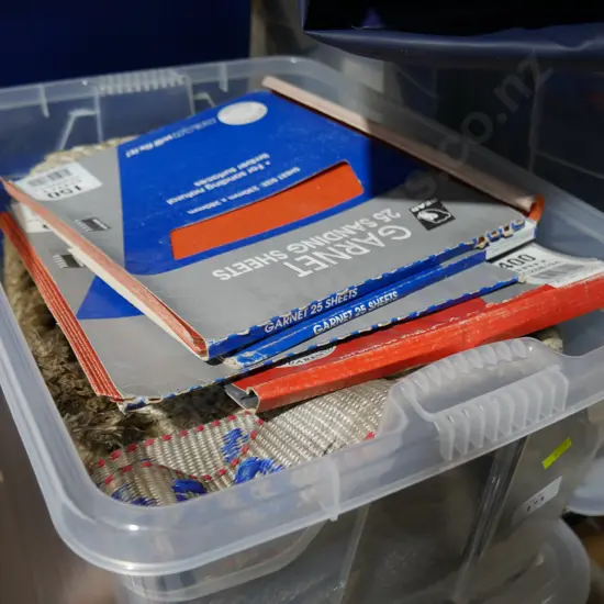 Sandpaper, tie down, rope etc