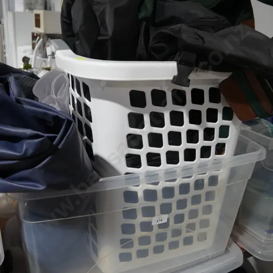 Laundry basket, sleeping bag etc