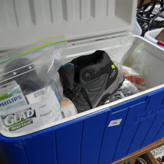 Chilly bin and contents,