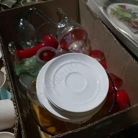 Glass decanter set, etc