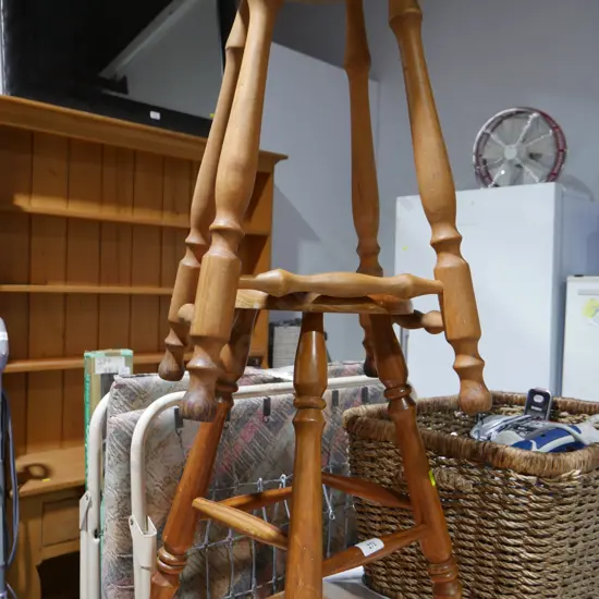 2 wooden stools