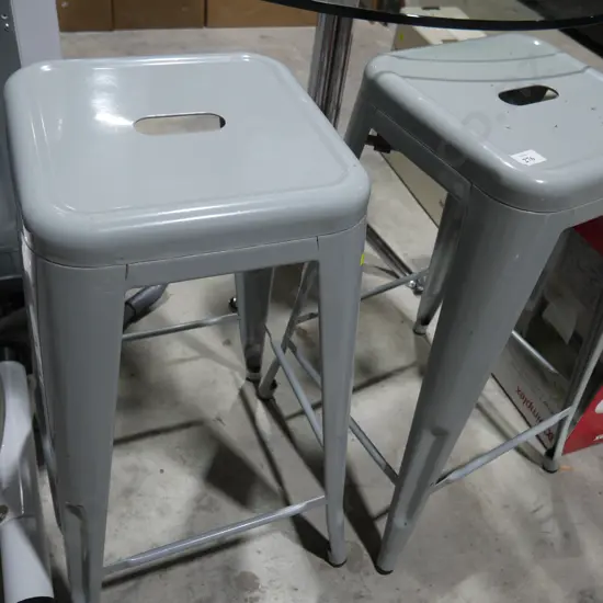Pair of metal barstools