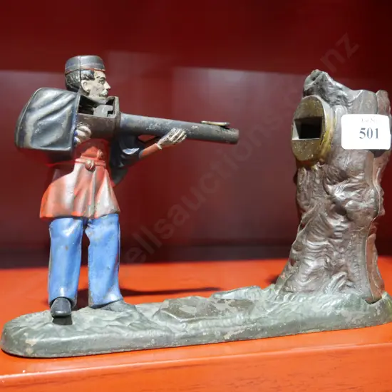 Cast iron novelty money box,