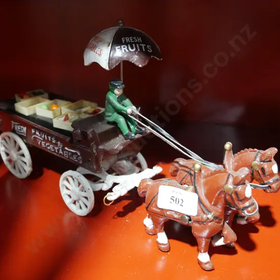 Cast iron novelty horse and cart