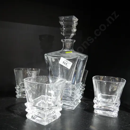 Royal Doulton crystal decanter and 4 glasses