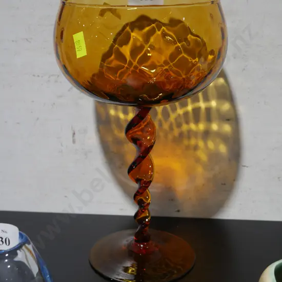 Art glass stemmed glass