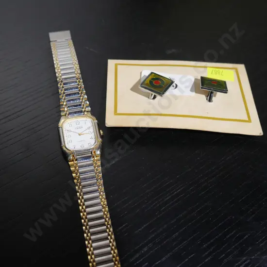 Cufflinks, watch