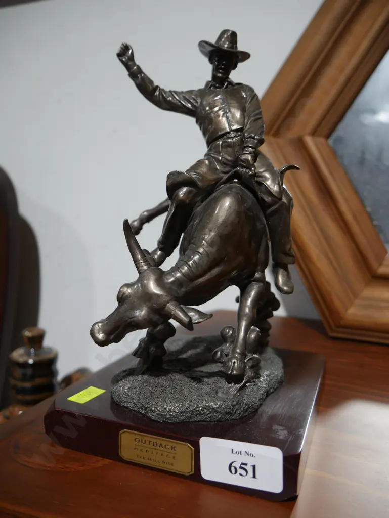 Outback heritage bull ride figure Image 1++