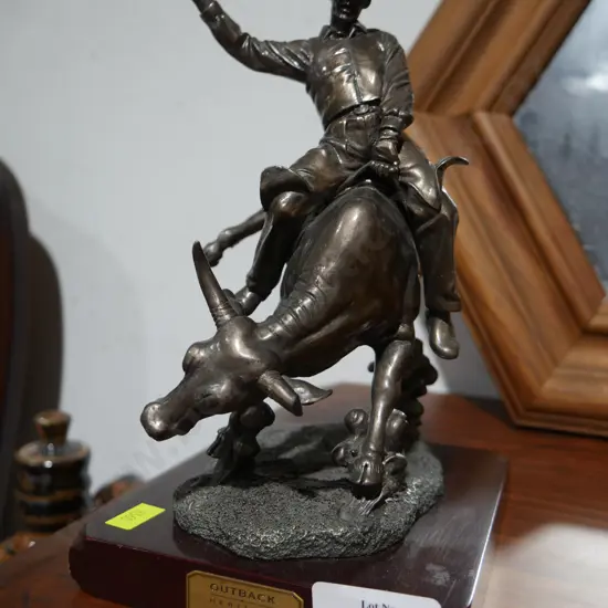 Outback heritage bull ride figure
