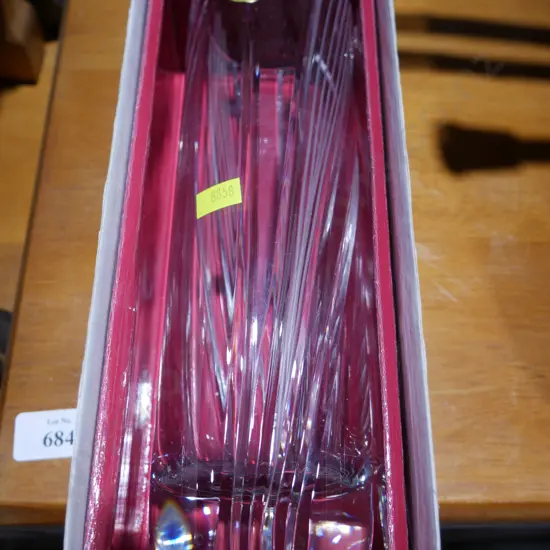 Boxed Bohemia Crystal vase