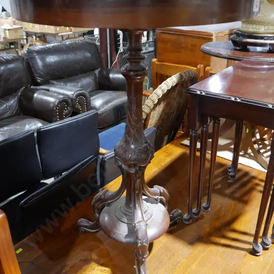 Carved base side table