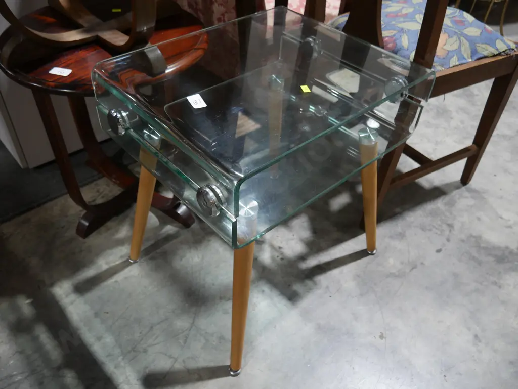 Glass 2 tier side table Image 1++