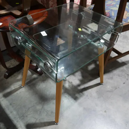 Glass 2 tier side table