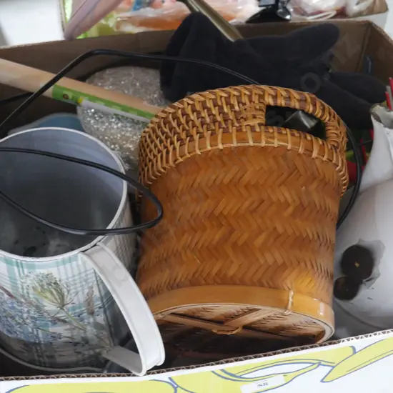 Lamps, watering can etc