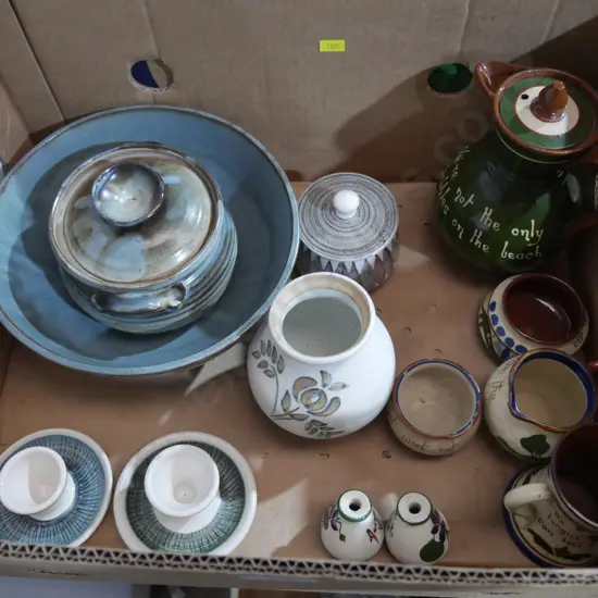 Pottery bowls , jugs