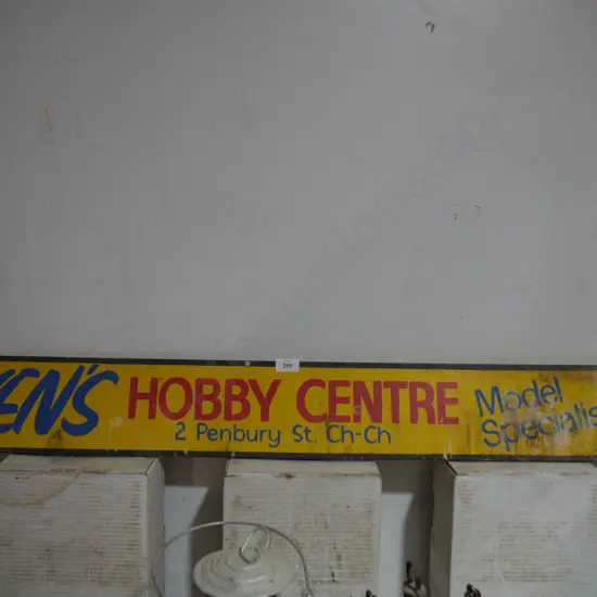 Old hobby shop sign