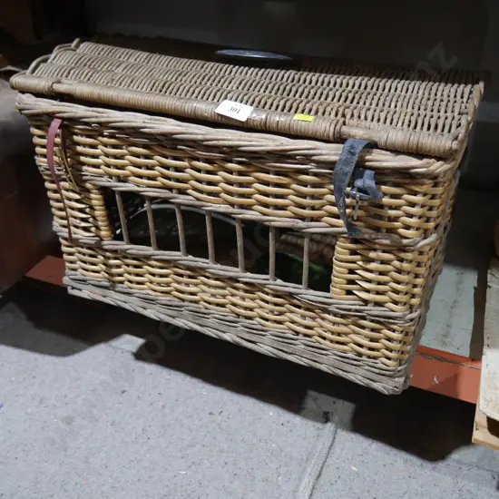 Cane basket and contents