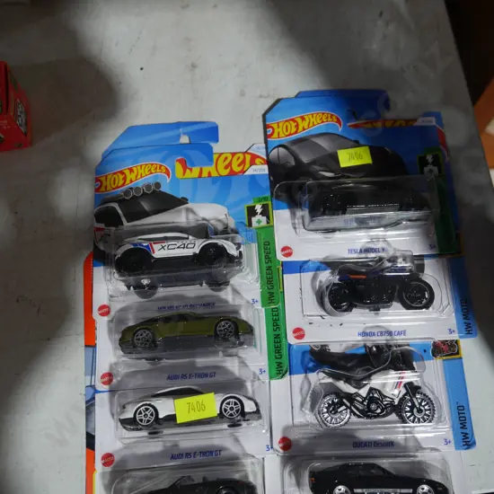 Hot wheels cars, motorbikes