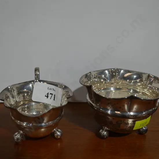 Sterling silver jug and basin