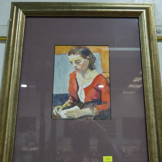 Water colour lady reading